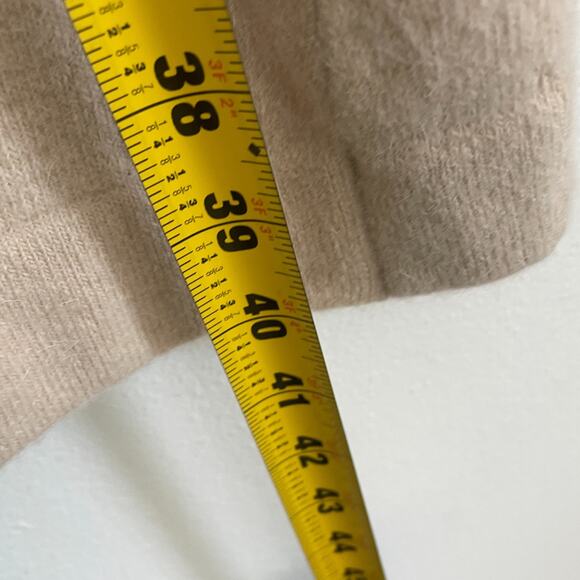 Vintage Y2K Arden B Sweater Maxi Duster Beige Cardigan Rabbit Fur Knit Preppy L - Picture 3 of 7